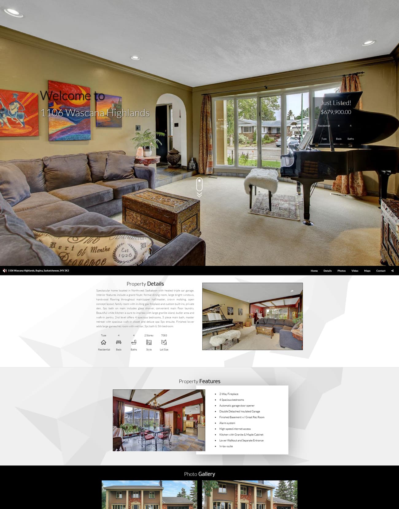 Luxury single property website theme sample
